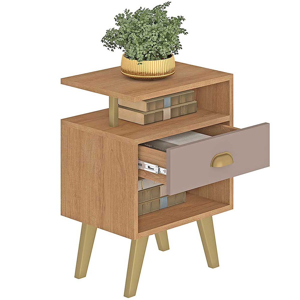 Velador Vekkahome Iconic 1 Cajon Caf&eacute;