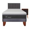 Cama Europea CIC 1,5 Plazas Ortopedic Advance + Respaldo + Velador Eufrates