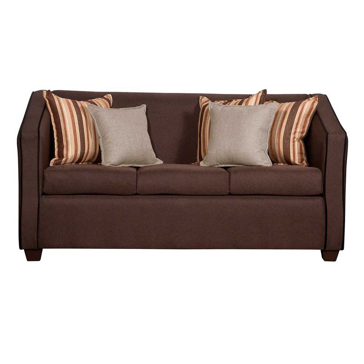 Juego de Living Ruzam Mobel Victorius Sofá 3 Cuerpos + Dos Sillones 1 Cuerpo Lino Café