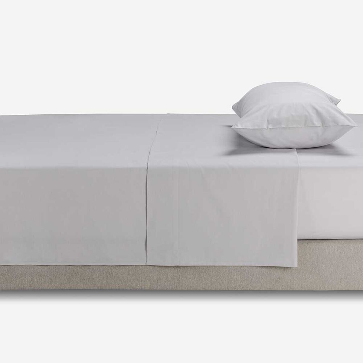 Juego de S&aacute;banas Rosen 144 Hilos 1 Plaza Polycotton Lisa Plata