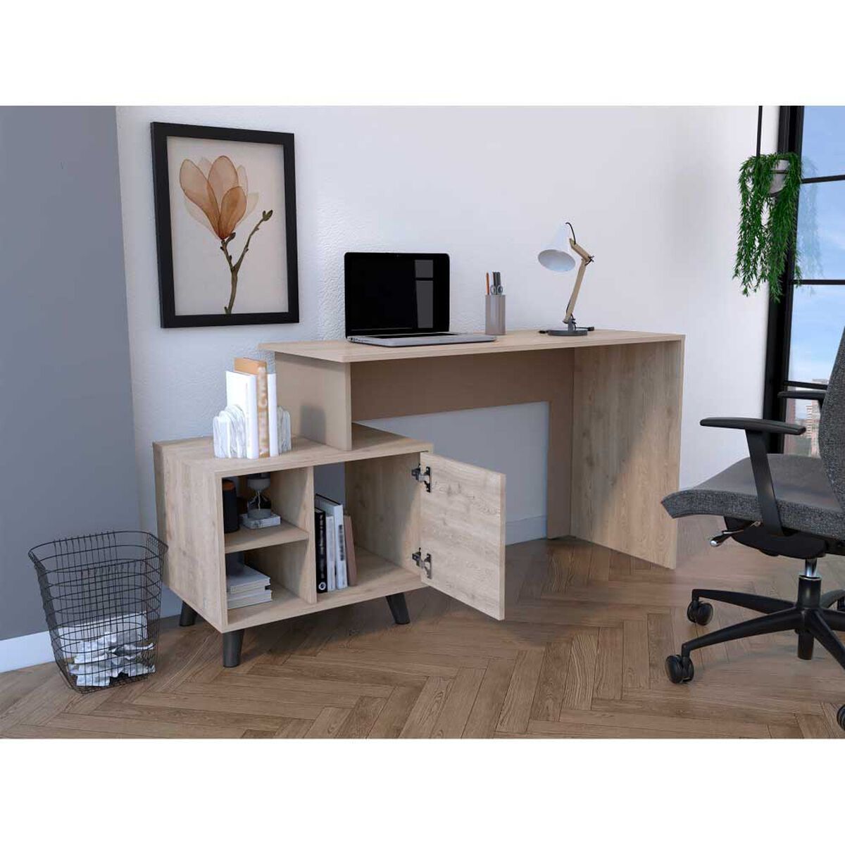 Escritorio Tuhome Leira Ceniza-Taupe