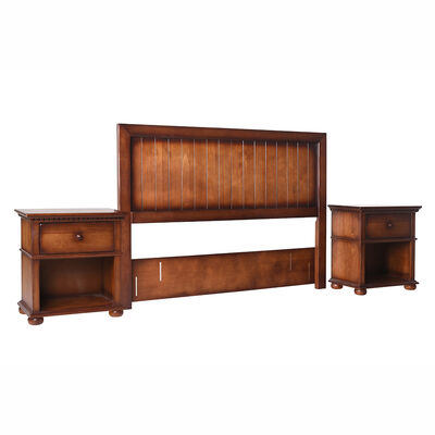 Imagen 2 del producto Respaldo 2 Plazas + 2 Veladores CIC Monterrey Rústico Chocolate