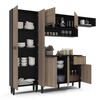 Mueble de Cocina Vekkahome Madri 1 Cajón 9 Puertas Café