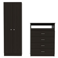 Set Clóset 2 Puertas + Cómoda 4 Cajones