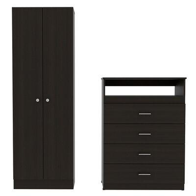 Set Clóset 2 Puertas + Cómoda 4 Cajones