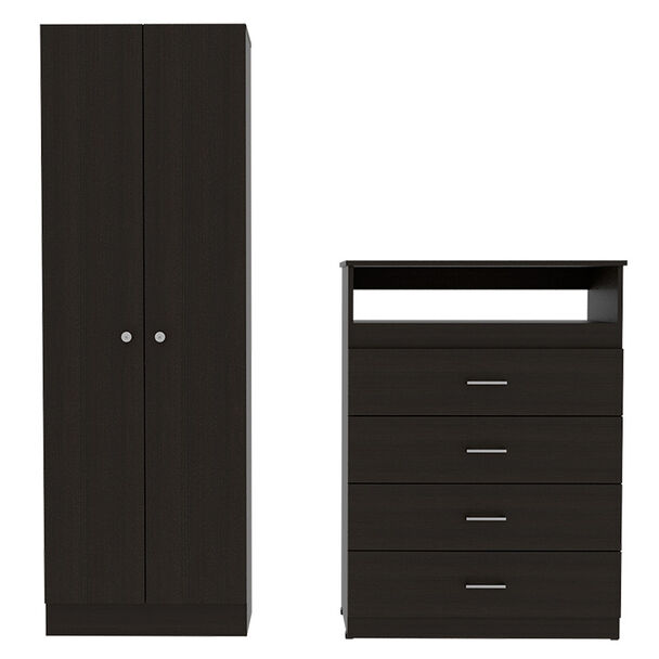 Set Clóset 2 Puertas + Cómoda 4 Cajones