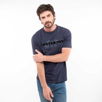 Polera Slim Con Estampado Manga Corta Hombre Zibel
