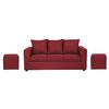 Juego de Living Innovamuebles Marco Sofá 3 Cuerpos + 2 Pouf Burdeo