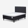 Cama Europea Rosen 2 Plazas New Style 6 + Respaldo Grafito