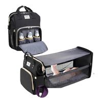 Mochila Maternal 3 en 1 con Cunita Lubabycas Negra