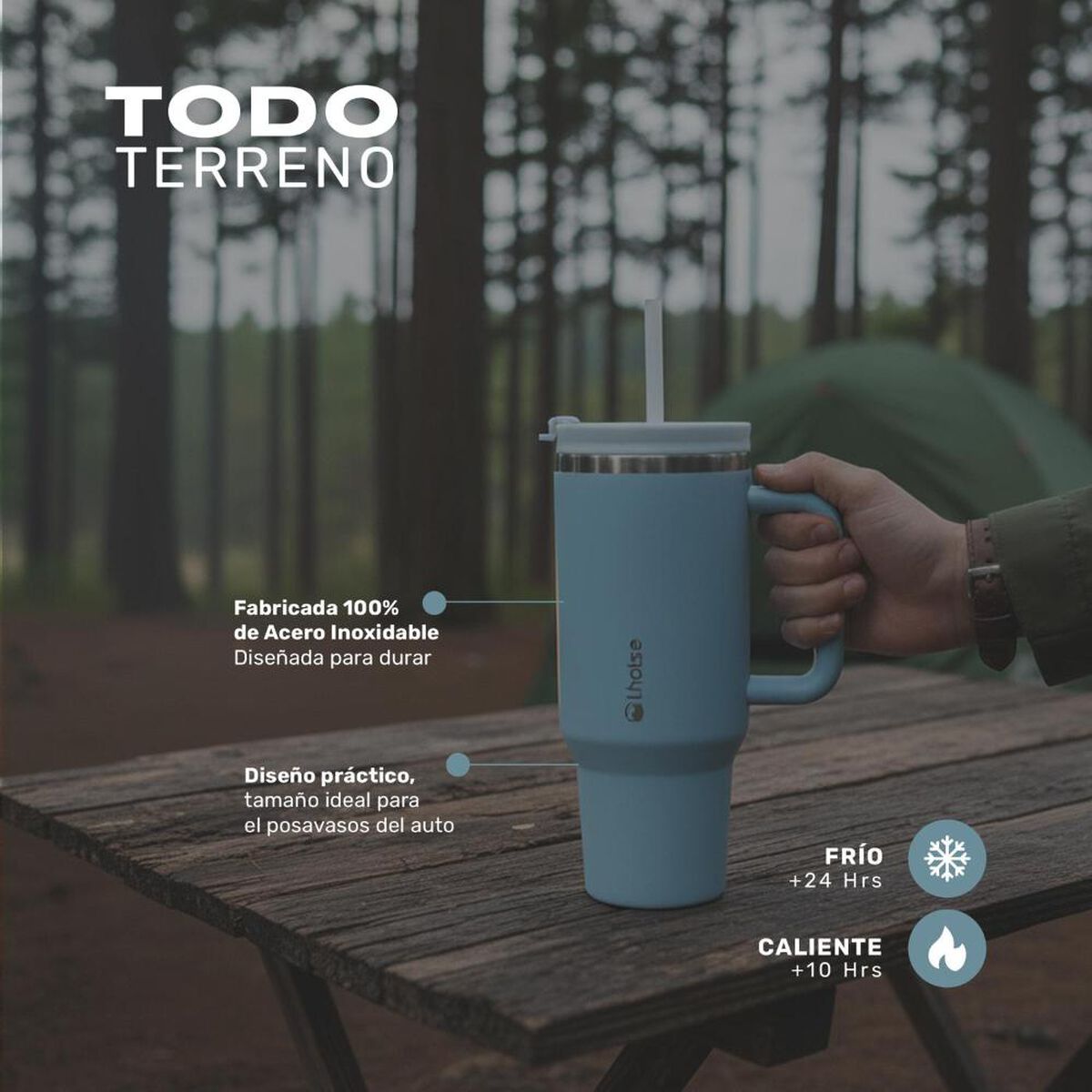 Vaso T&eacute;rmico Tumbler Lhotse Acero Inoxidable con Tapa 1180ml Azul Cielo