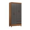 Combo Clóset Casanova Fit 4 Puertas 2 Cajones Café y Gris + Cómoda Casanova Aruba 4 Cajones Café y Gris