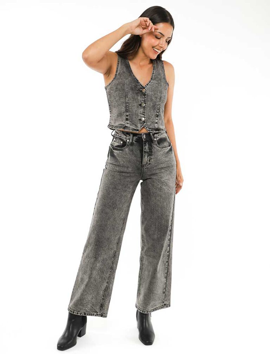 Jeans Wide Led Mujer Zibel