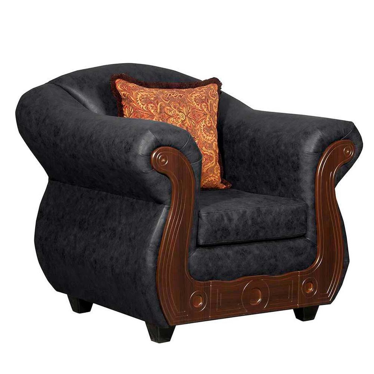 Juego de Living Black Factory Estambul 4 Cuerpos Negro