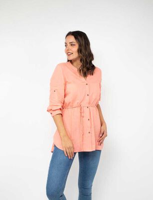 Imagen 1 del producto Blusa Lisa Manga 3/4 Mujer Zibel Coral