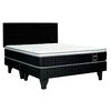 Cama Europea Celta Base Dividida 2 Plazas Black Soul + Respaldo Gij&oacute;n Acolchado