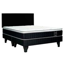 Cama Europea Celta Base Dividida 2 Plazas Black Soul + Respaldo Gijón