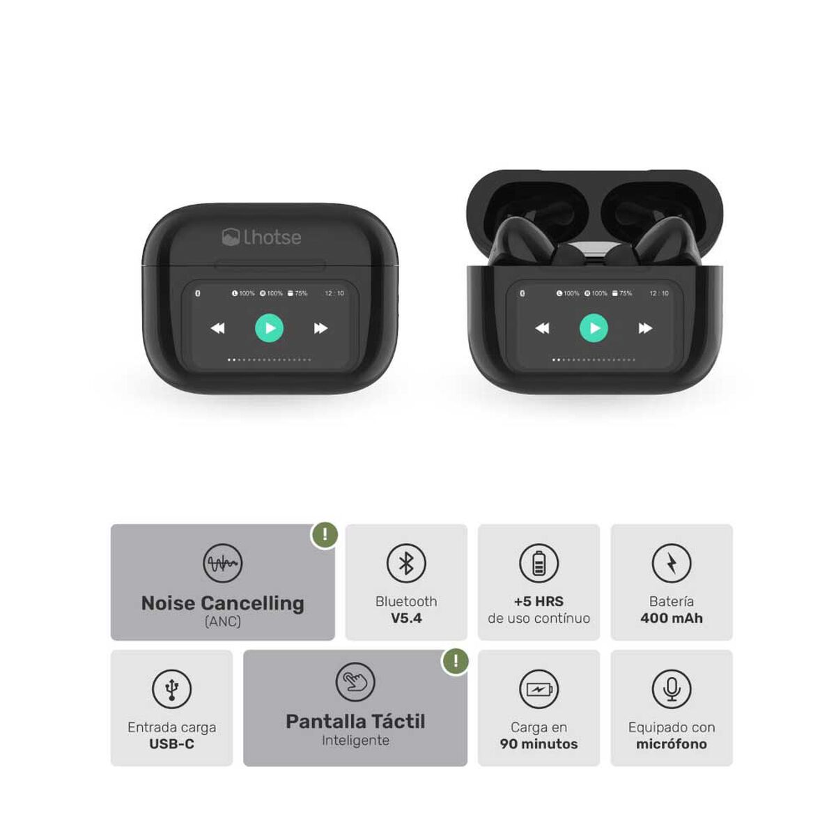 Aud&iacute;fonos Bluetooth In Ear Lhotse RMPLUS+ Negro