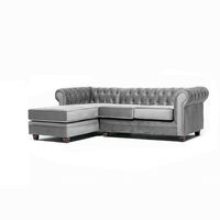 Sofá Seccional Barra Design Chesterfield Izquierdo 3 Cuerpos Gris