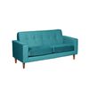 Sofá Latam Home Salermo Tela Velvet 2 Cuerpos Turquesa