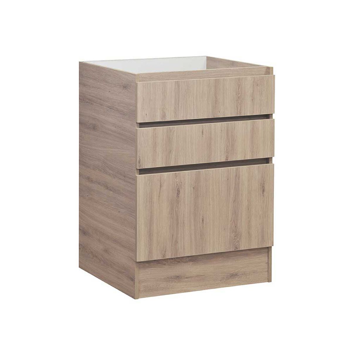 Mueble de Cocina Base Mobikit 3 Cajones Roble