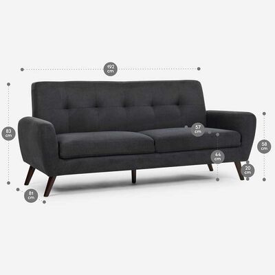 Imagen 2 del producto Sofá Rosen Adele 3 cuerpos Grafito