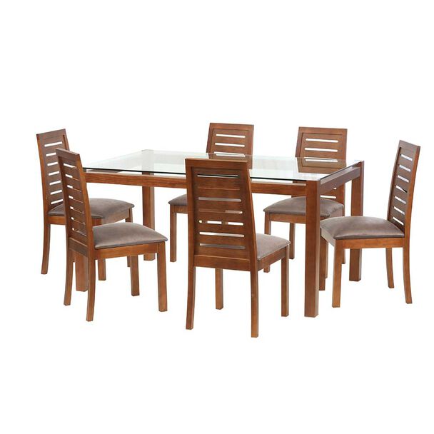Juego de Comedor Latam Home Barcelona 6 Sillas Gris
