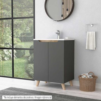 Mueble Lavamanos TuHome Laurent 1 Puerta Plomo
