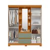 Closet Vekkahome Olimpia con Espejo 4 Puertas 2 Cajones Verde