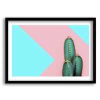 Cuadro Decorativo Retela Blue Cactus 40 x 30 cm