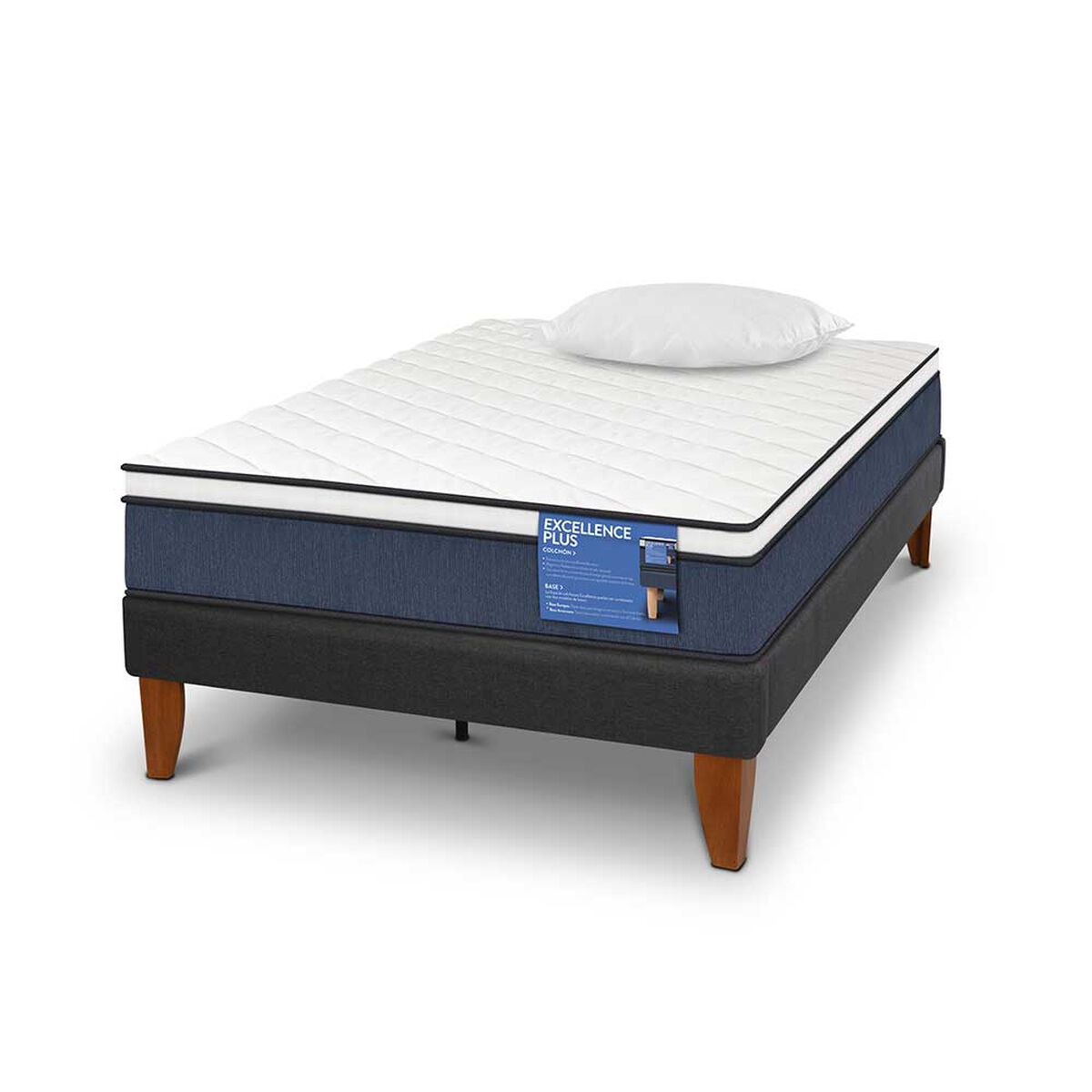Cama Europea CIC 1,5 Plazas Excellence Plus + Almohada