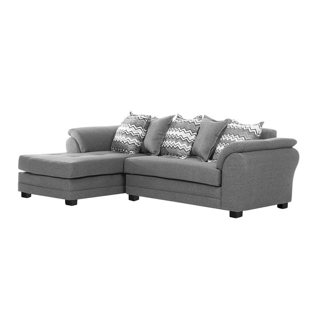 Sofá Seccional Izquierdo Living Factory Mustang 4 Cuerpos Gris