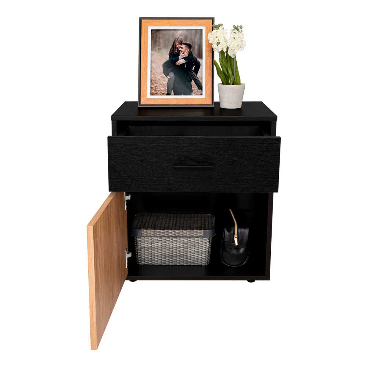 Velador Tuhome Grayson 1 Caj&oacute;n Wengue Fresno