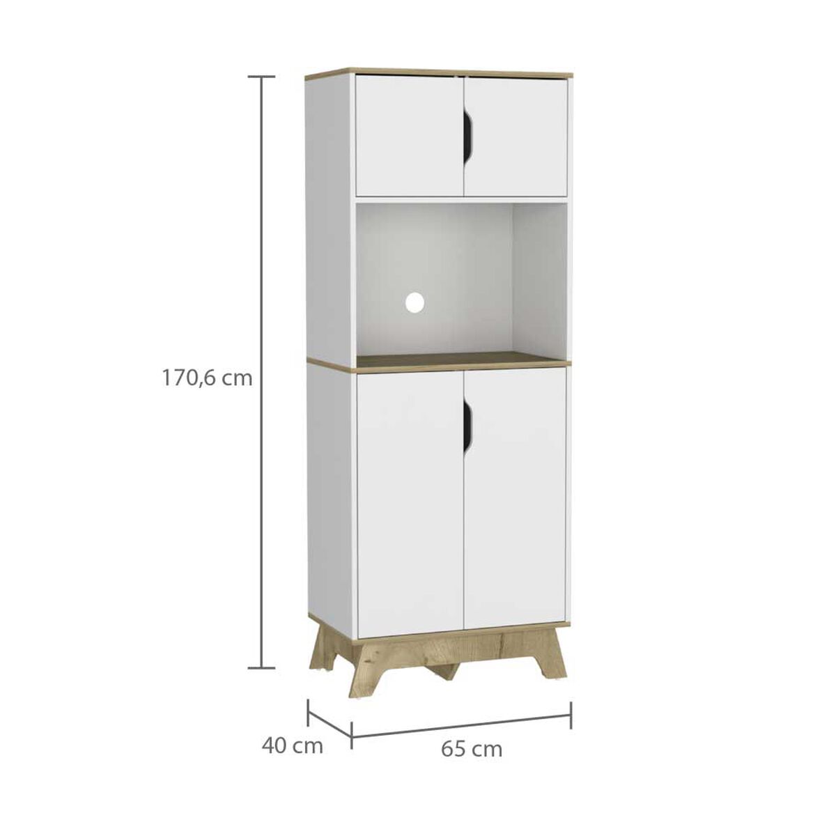 Mueble para Microondas Tuhome Bi-Color 4 Puertas Blanco Duna
