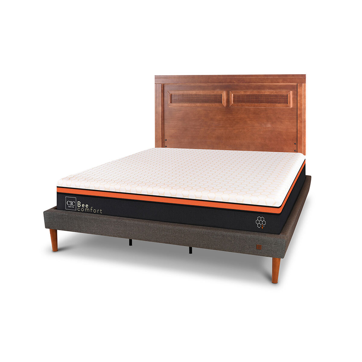 Cama Europea Curve CIC King Bee Comfort + Respaldo