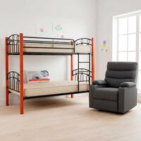 Combo Bergere Casanova Bark Gris Oscuro + Camarote Casanova 216 Dd 1 Plaza Capuccino + Celta Pack 2 Colchones 1 Plaza Evolution 190x90CM + Pack Almohadas Celta Imperial Soft Blanco 65 x 45 cm