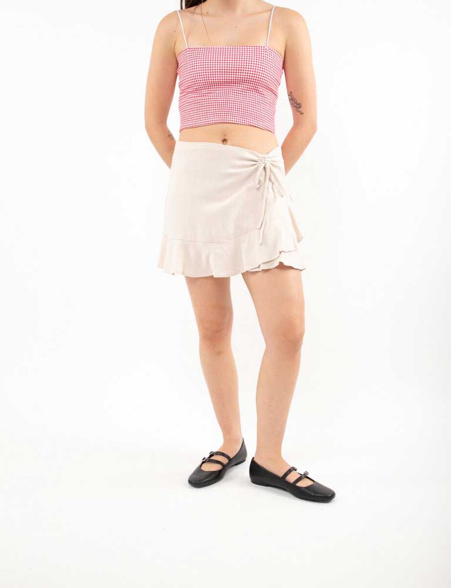 Falda Lino Mini Mujer Icono