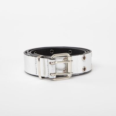 Imagen 1 del producto Cinturón Ecocuero Mujer Icono Plateado