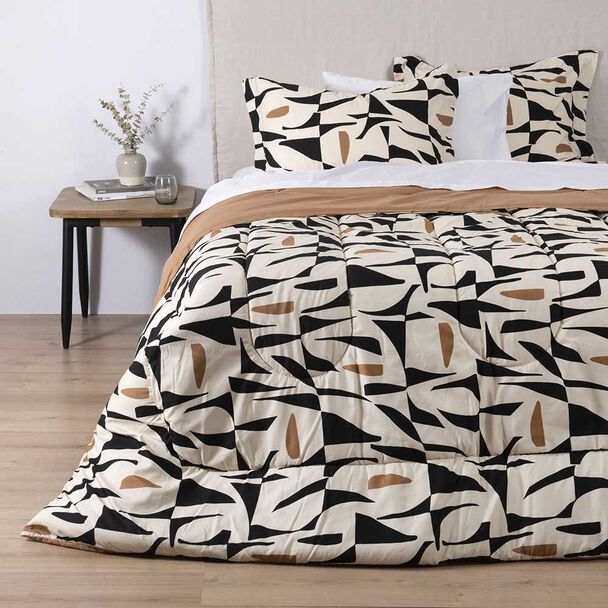Plumón Estampado SoHome 2 Plazas Nahuel Negro