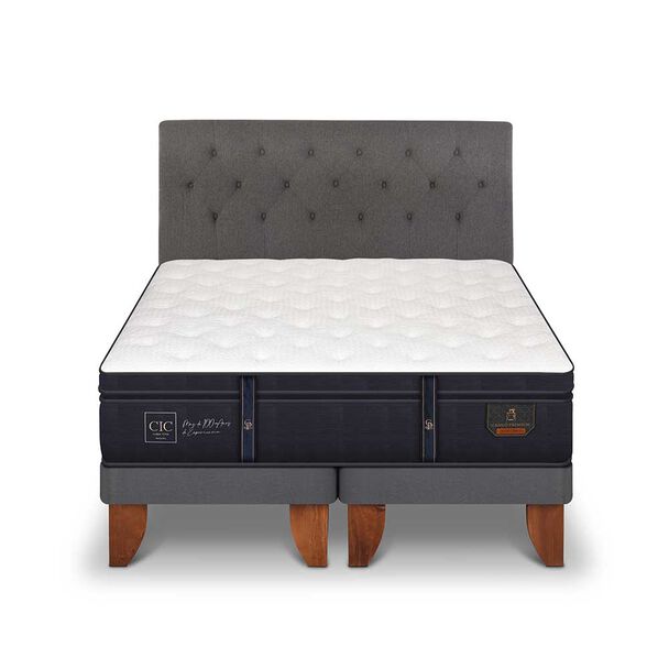 Cama Europea CIC Base Dividida 2 Plazas Grand Premium + Respaldo Kavery