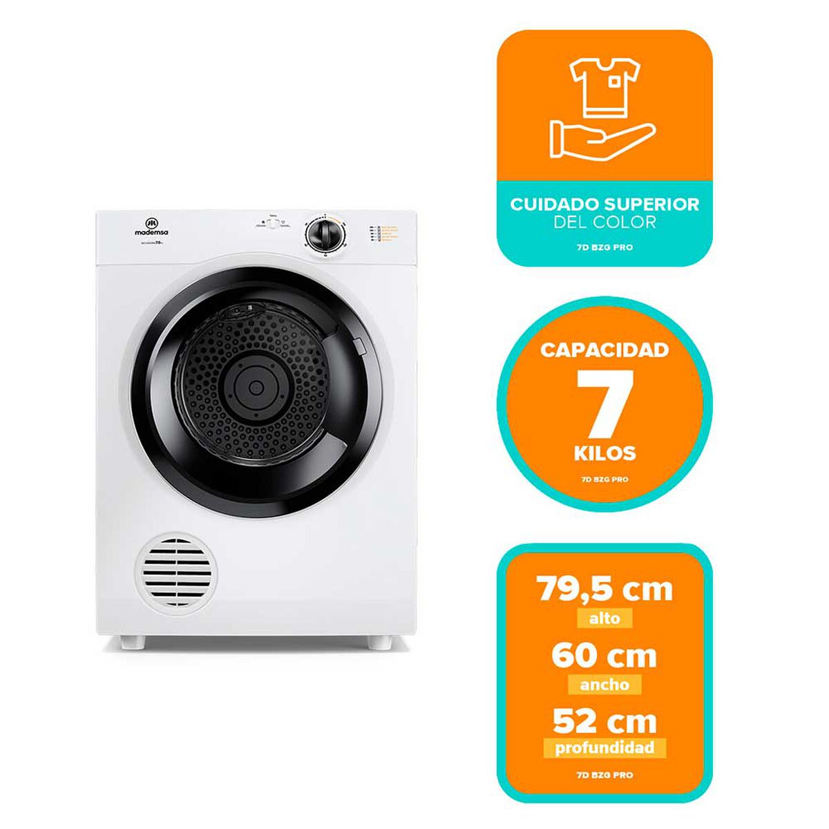 Secadora Carga Frontal 7DBZG PRO 7 Kg