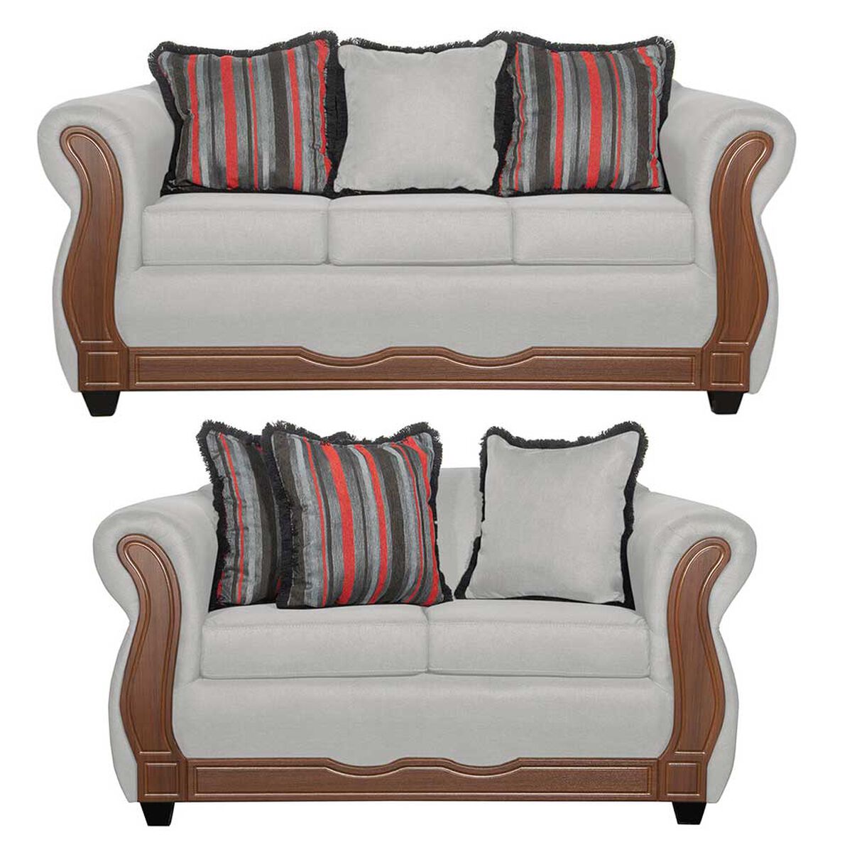 Juego de Living Black Factory Sofia 5 Cuerpos Crudo