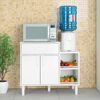 Mueble de Cocina para Microondas Vekkahome Montauri 1 Cajón 2 Puertas Blanco