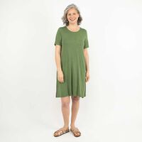 Vestido Midi Manga Corta Mujer Portman Club Verde