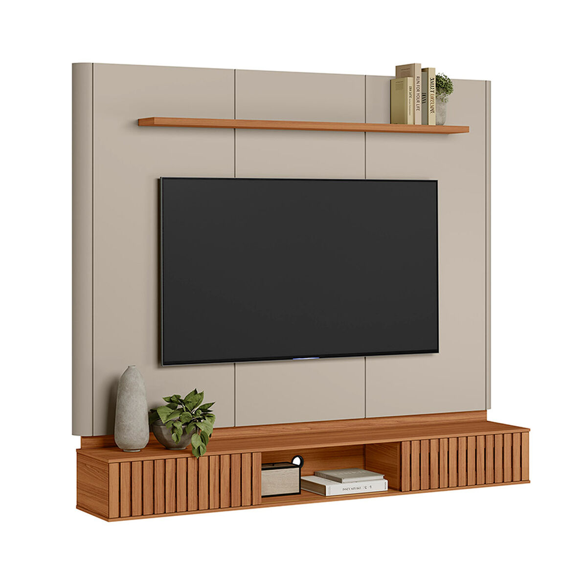 Panel TV Di Poretti Design Amarante Hasta 70" Caf&eacute; Claro