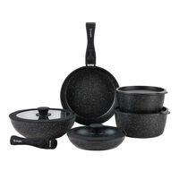 Batería de Cocina Antiadherente Granito Simplit Oxford 15 Piezas Negro