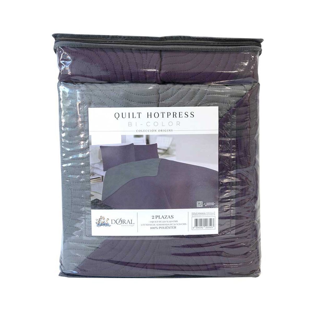 Quilt Doral 2 Plazas Obispo Gris Origins