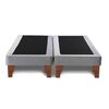 Base Europea Dividida Latam Home 2 Plazas Zen Tela Velvet Gris