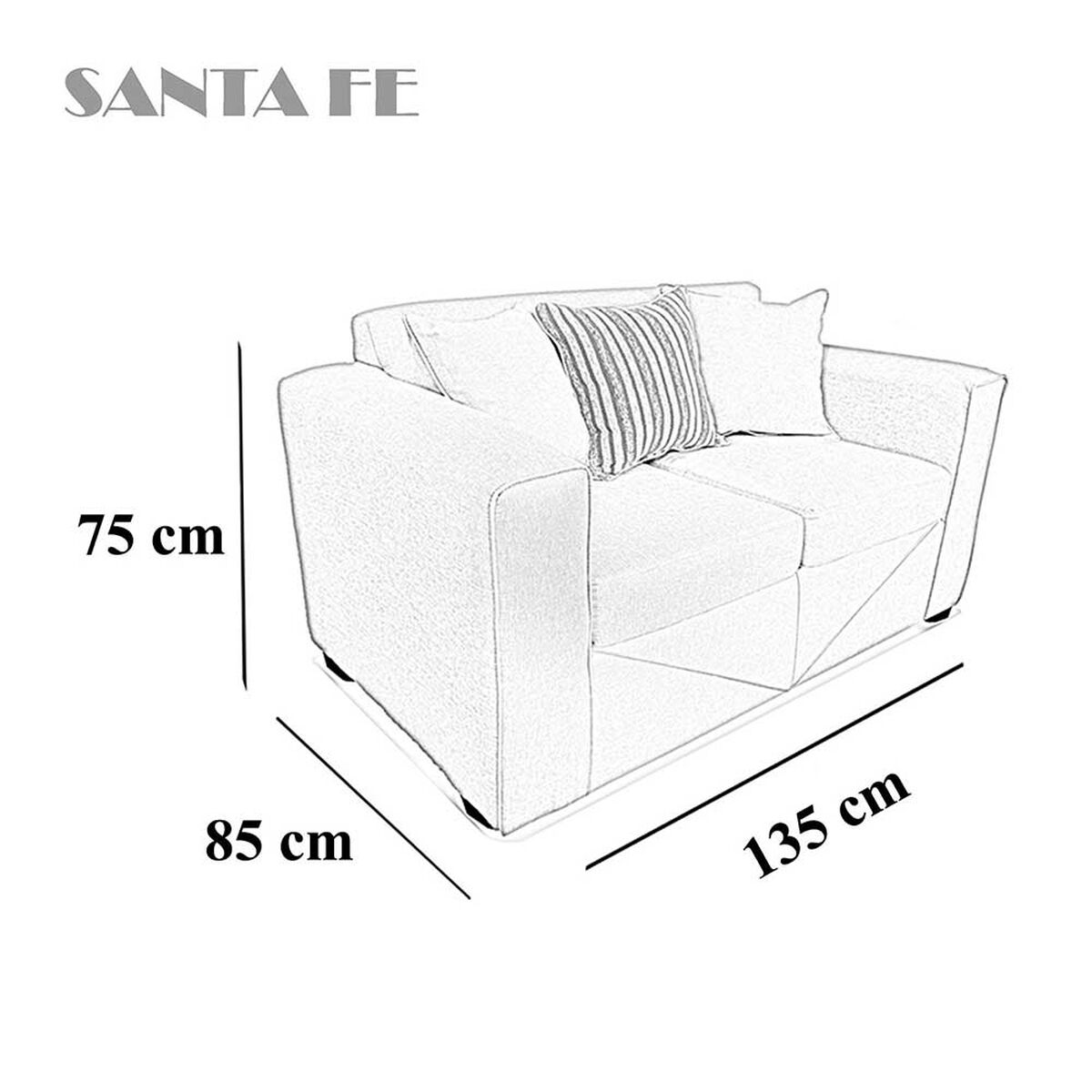 Sofá Elegant Detail Santa Fe 2 Cuerpos Tela Beige