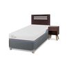 Cama Americana CIC 1 Plaza Excellence Plus + Respaldo + 1 Velador Munich